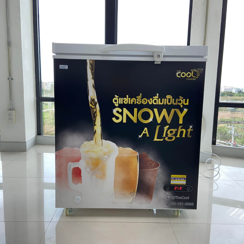 ตู้แช่แข็ง THE COOL รุ่น SNOWY ALIGHT150 ความจุ 50 ขวด 5.4 คิว สีดำ/ขาว